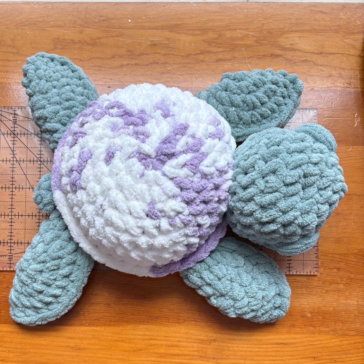 Plush Large Sea Turtle - Purple Tie Dye (plastic eye)