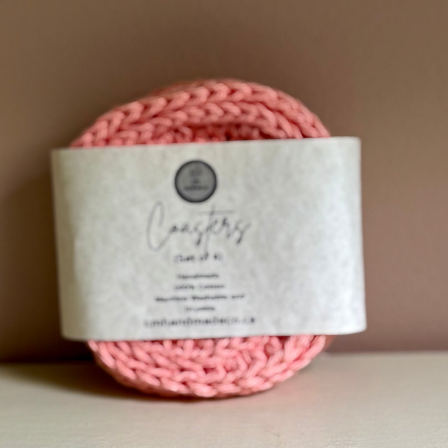 Set of 4 Simple Coasters - Salmon