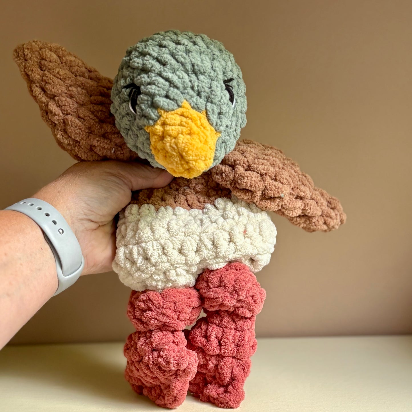 Brown-tone Mallard Snuggler (yarn eyes)