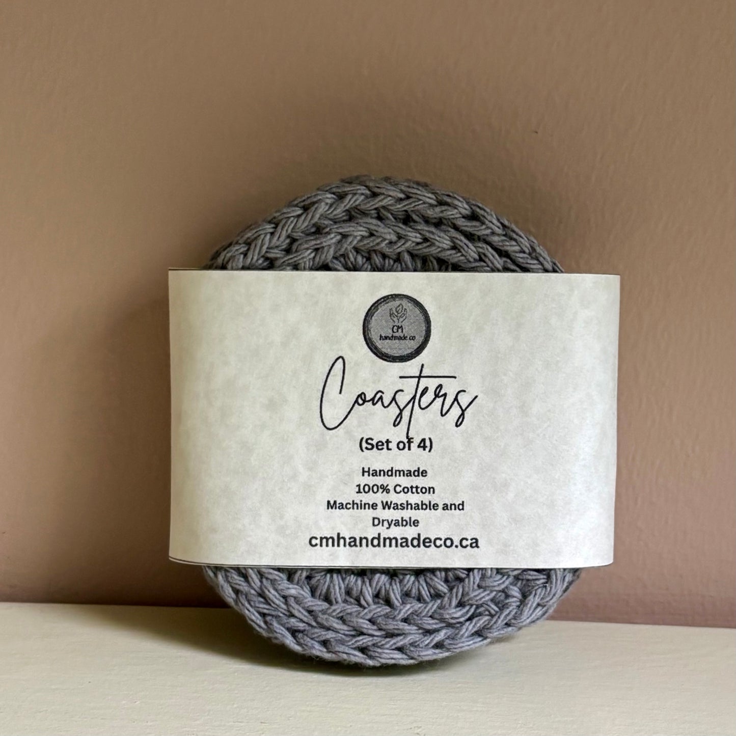 Set of 4 Simple Coasters - Pewter