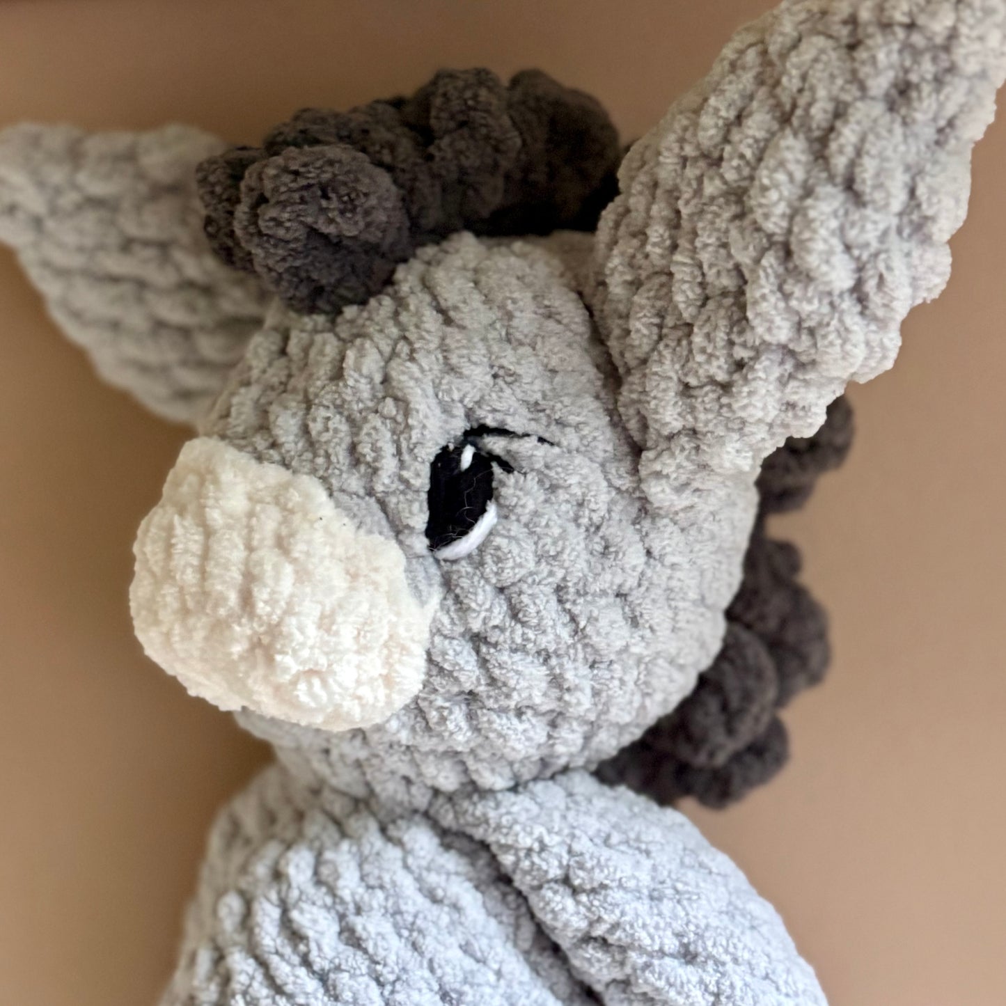 Plush Donkey (yarn eyes)