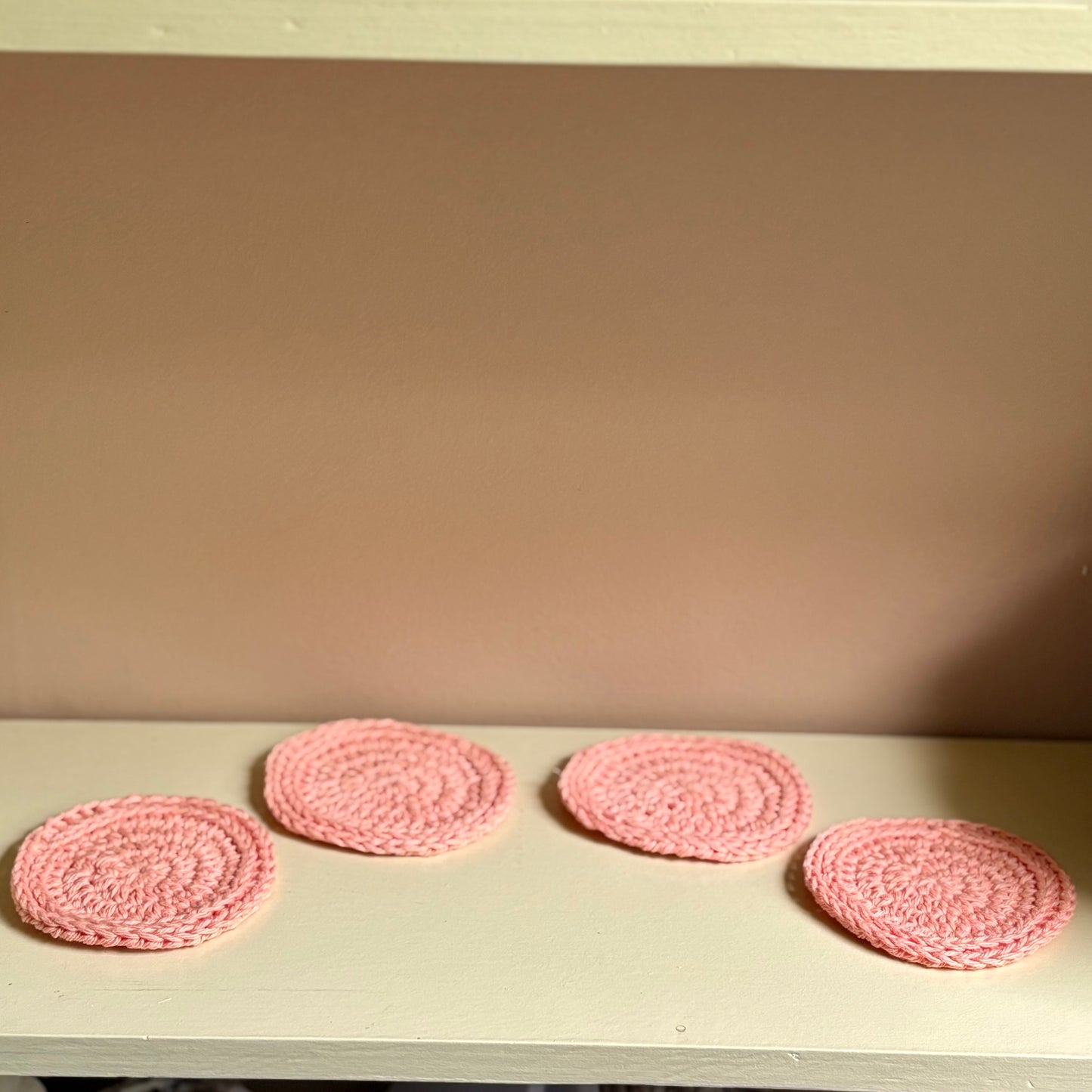Set of 4 Simple Coasters - Salmon