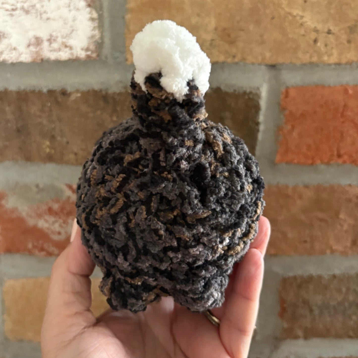 Small Plush Loaf Cat - Dark Gray with White Face (plastic eye)
