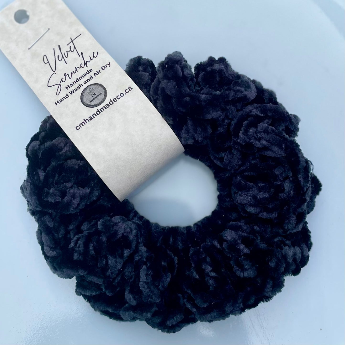 VELVET CROCHET SCRUNCHIE