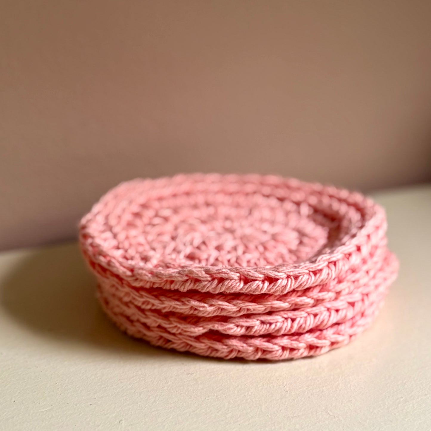 Set of 4 Simple Coasters - Salmon