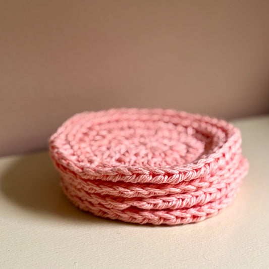Set of 4 Simple Coasters - Salmon