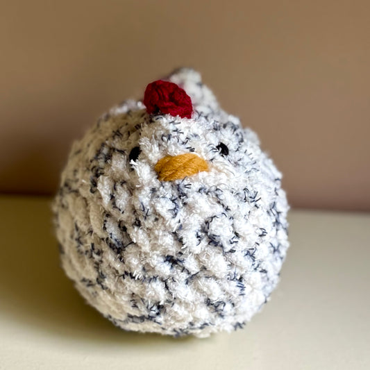 Plush Ivory Tweed Mabel the Chicken