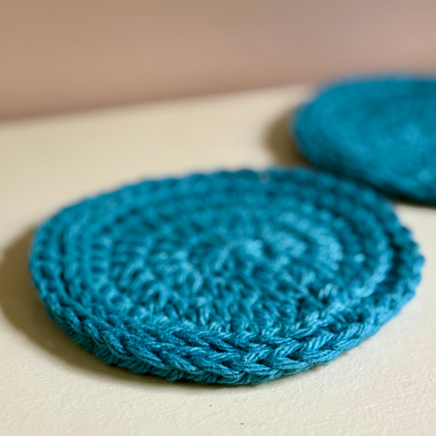 Set of 4 Simple Coasters - Peacock