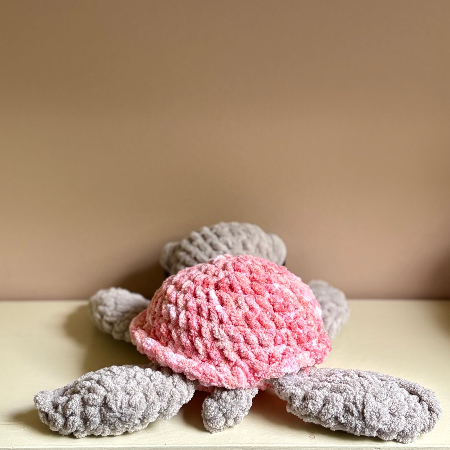 Plush Large Sea Turtle - Coral (plastic eye)