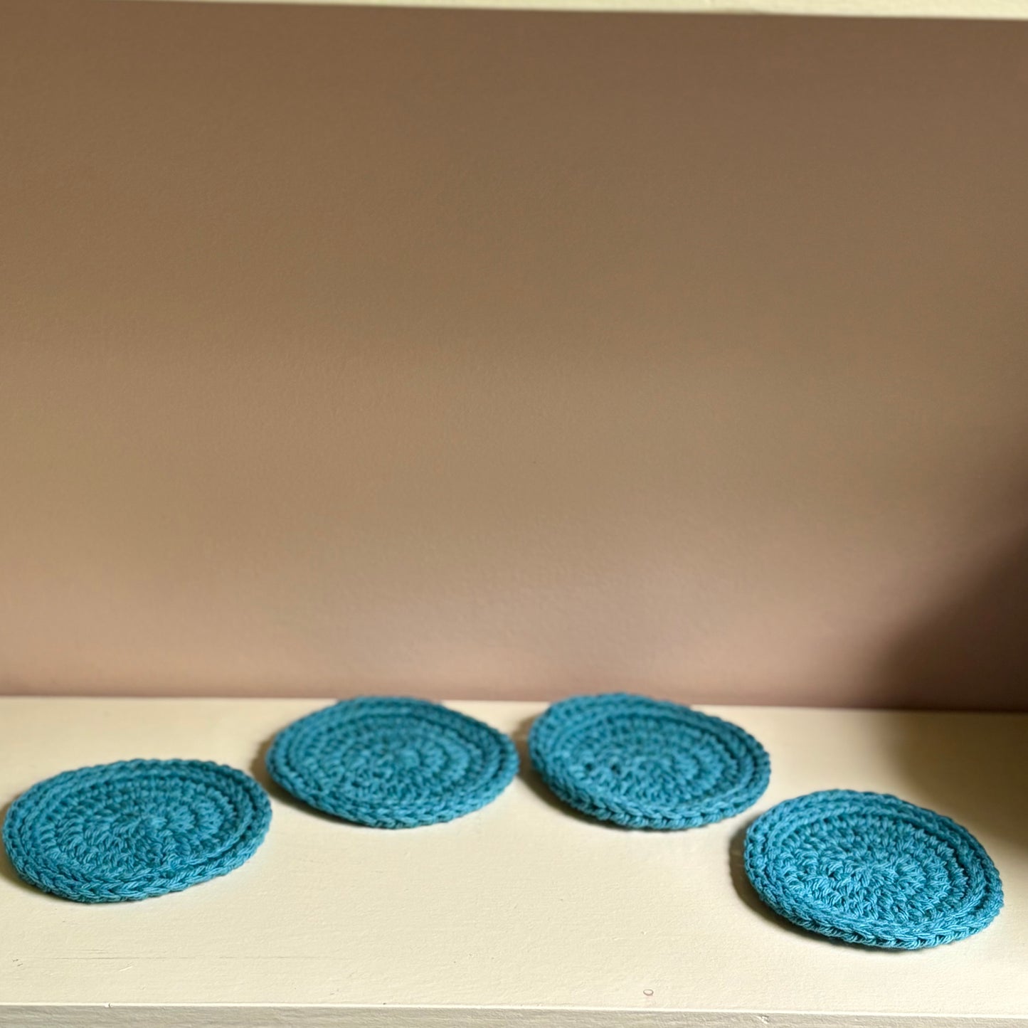 Set of 4 Simple Coasters - Peacock