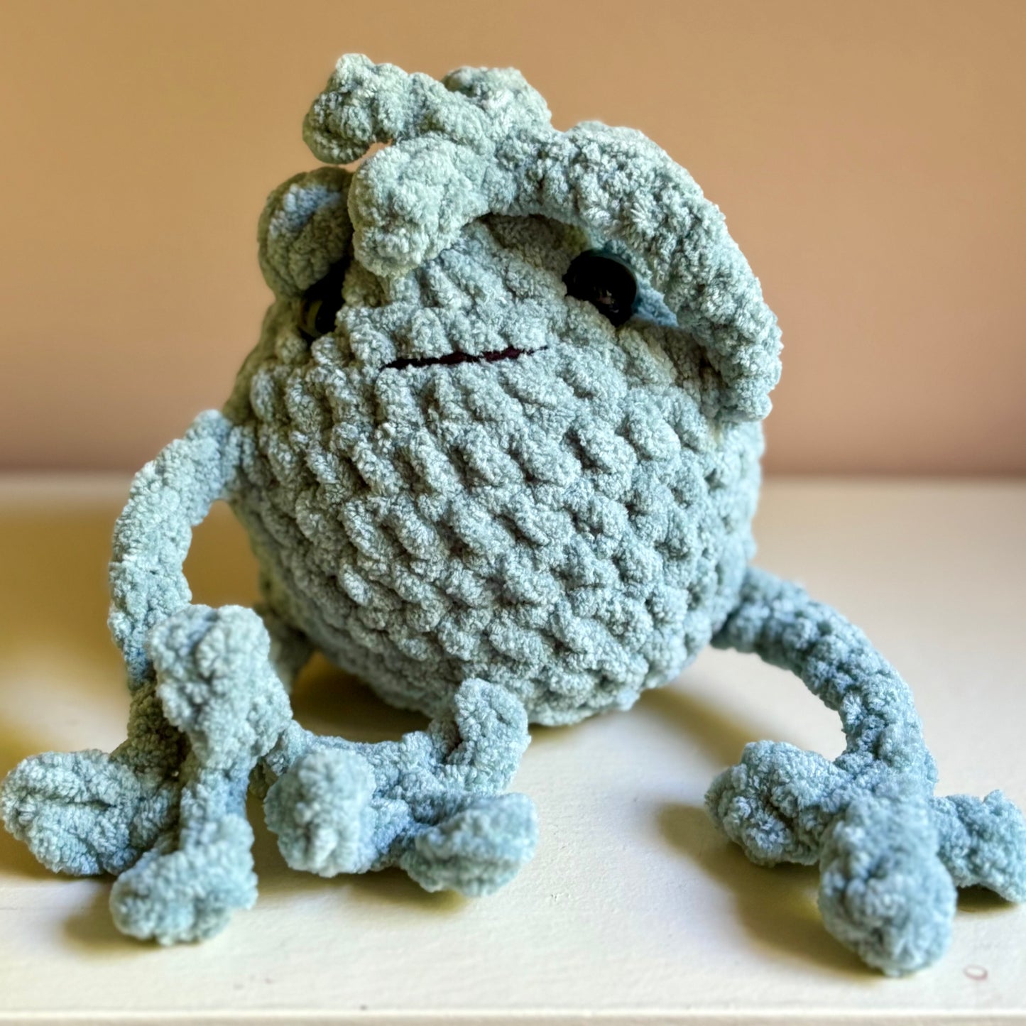 Plush Misty Green Fred the Frog (plastic eye)