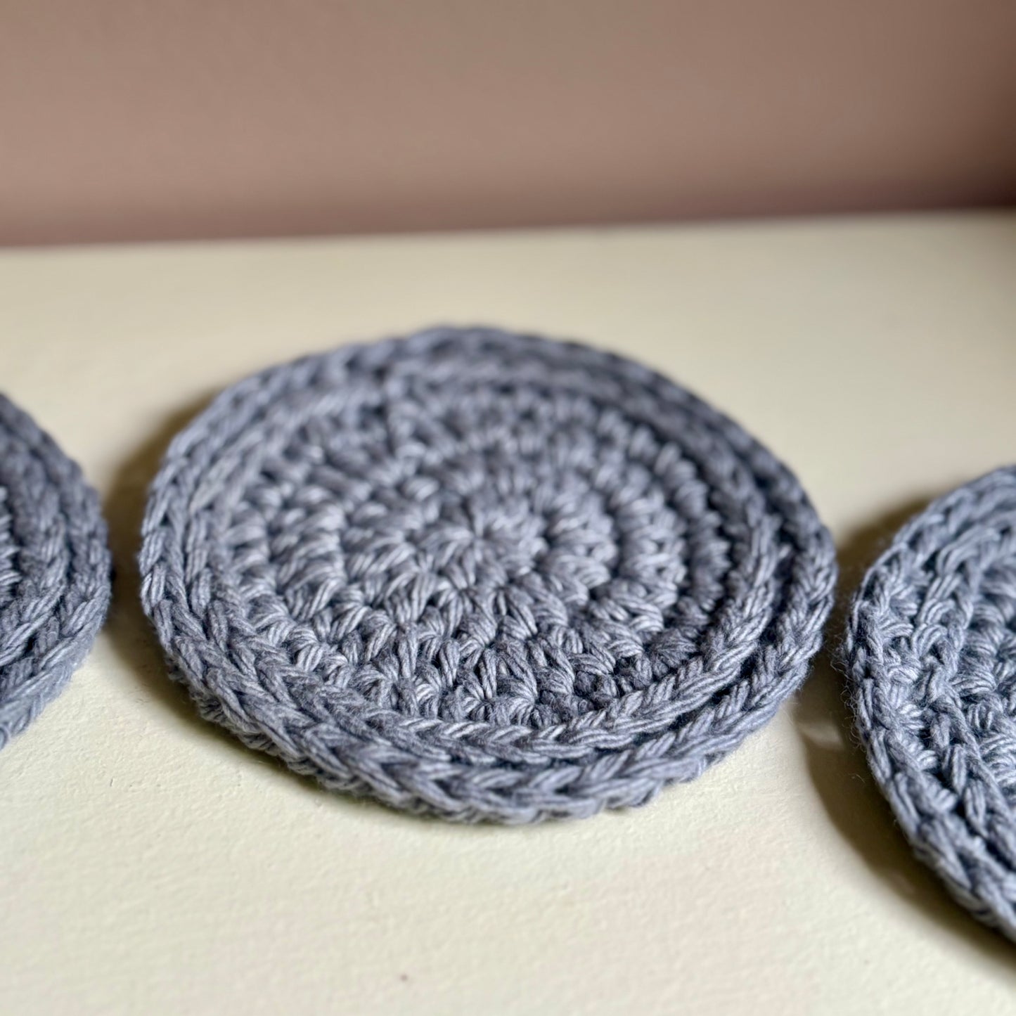 Set of 4 Simple Coasters - Pewter