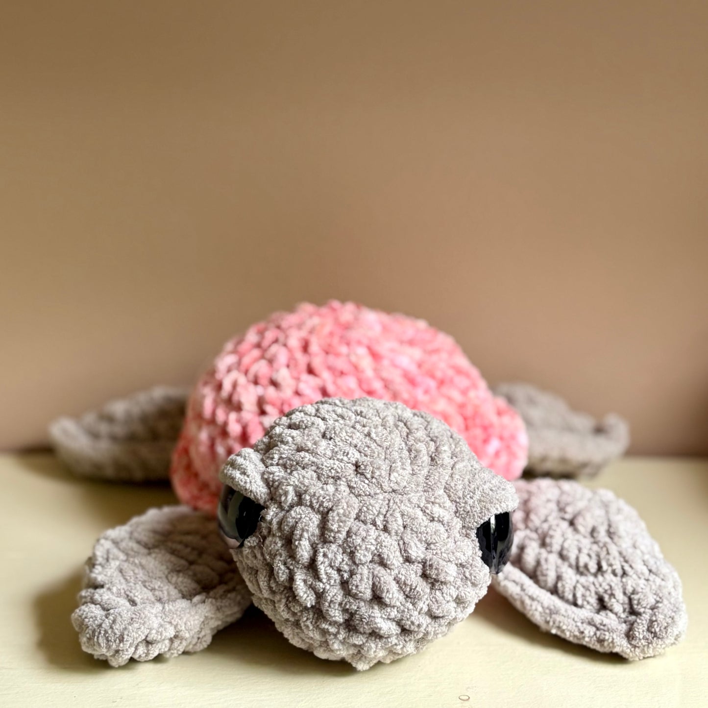 Plush Large Sea Turtle - Coral (plastic eye)