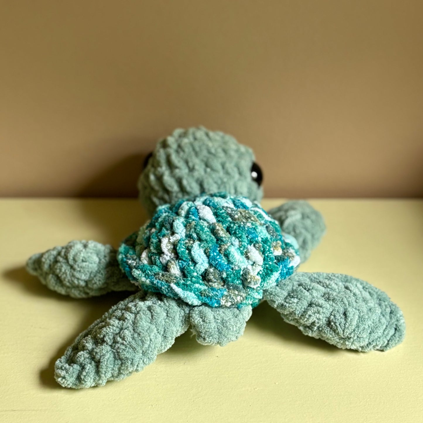 Plush Small Sea Turtle - Turquoise (plastic eye)