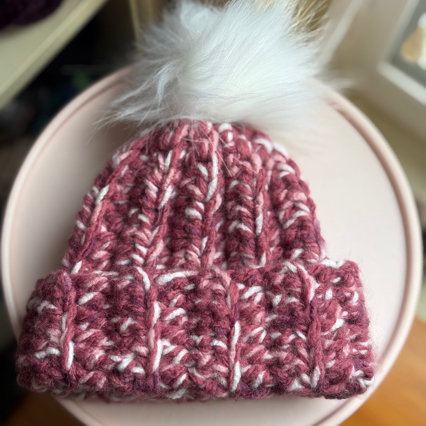 Single Pom Beanie (Newborn) - Sugar Sweet Multi