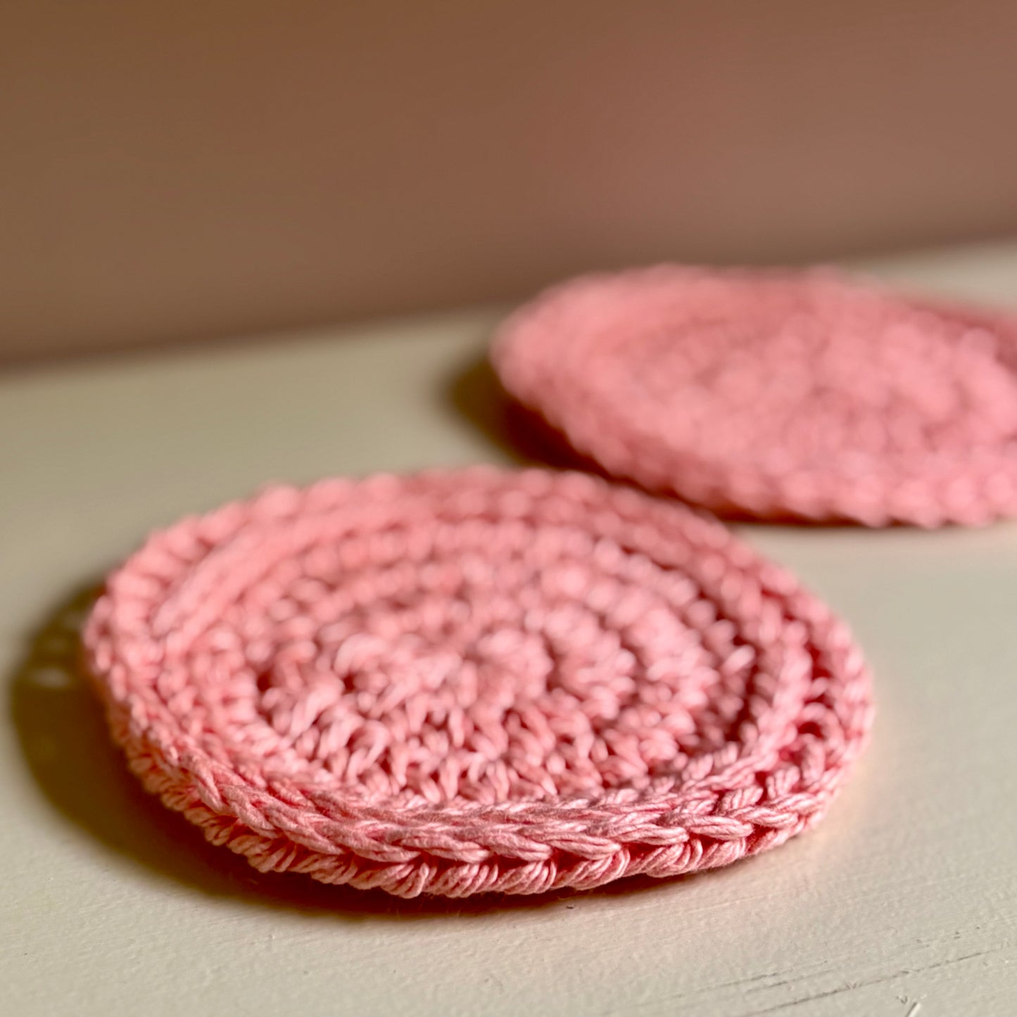 Set of 4 Simple Coasters - Salmon