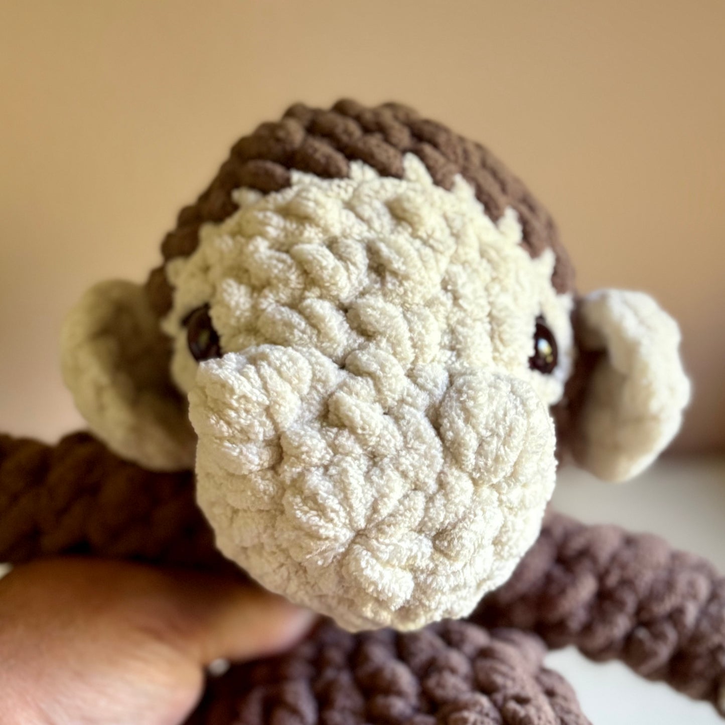 Brown Mav Monkey Snuggler (plastic eyes)