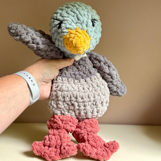 Gray-tone Mallard Snuggler (yarn eyes)
