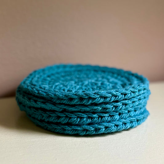 Set of 4 Simple Coasters - Peacock