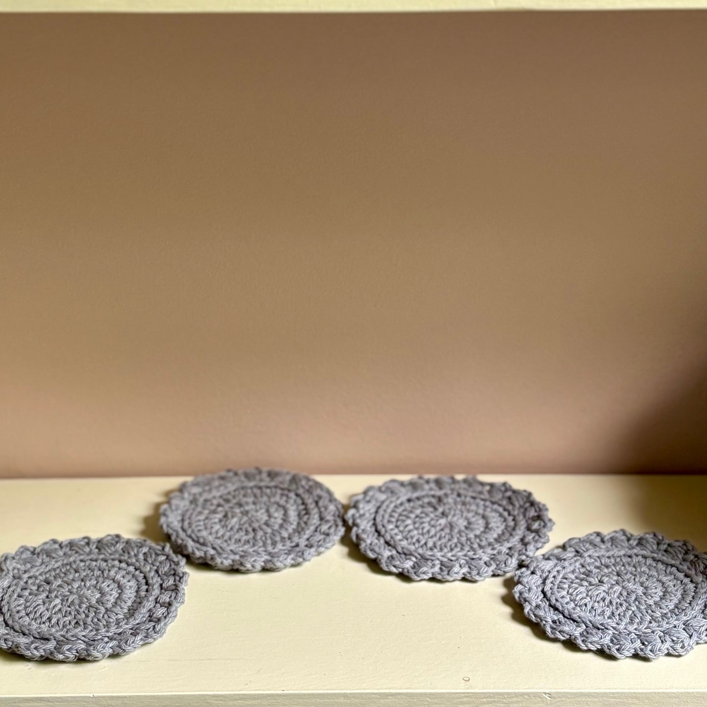 Set of 4 Puff Stitch Coasters - Pewter