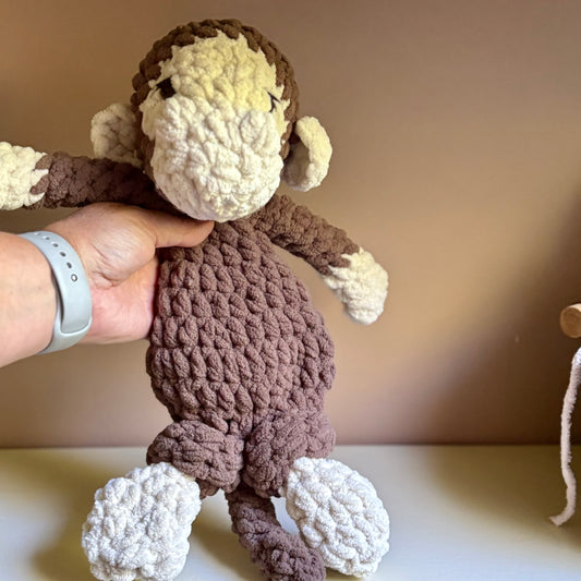 Brown Mav Monkey Snuggler (yarn eyes)