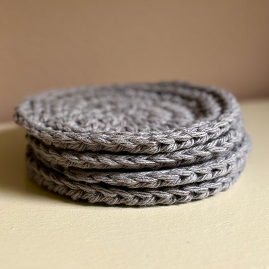 Set of 4 Simple Coasters - Pewter