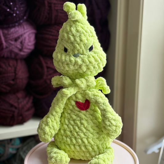 Plush Mr. Green yarn eyes)-Lemon Lime