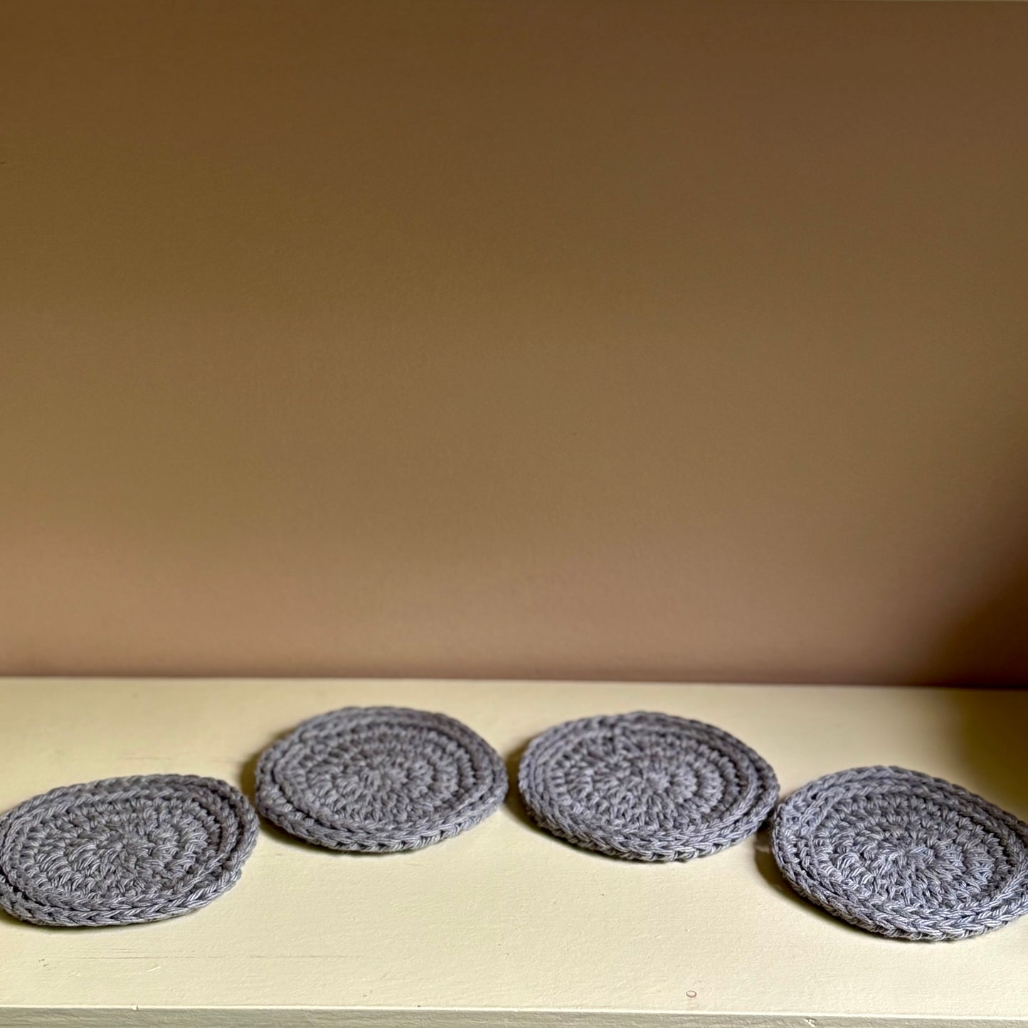 Set of 4 Simple Coasters - Pewter