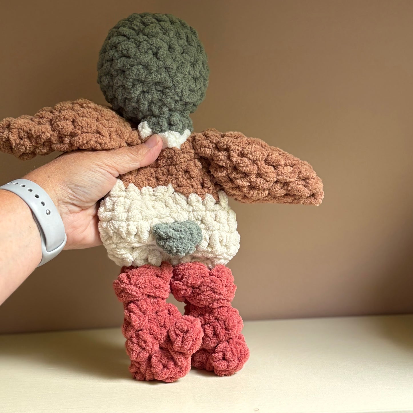 Brown-tone Mallard Snuggler (yarn eyes)