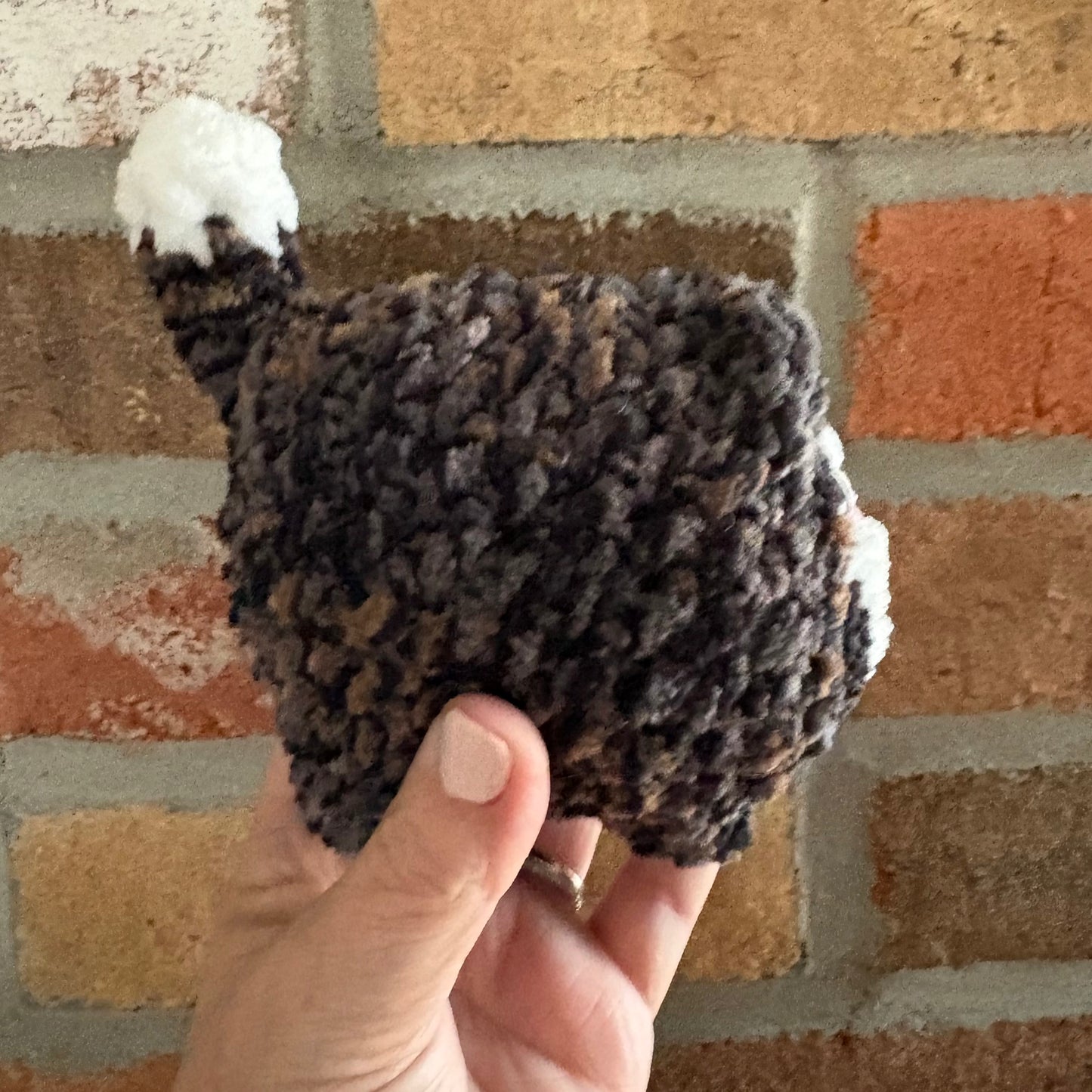 Small Plush Loaf Cat - Dark Gray with White Face (plastic eye)