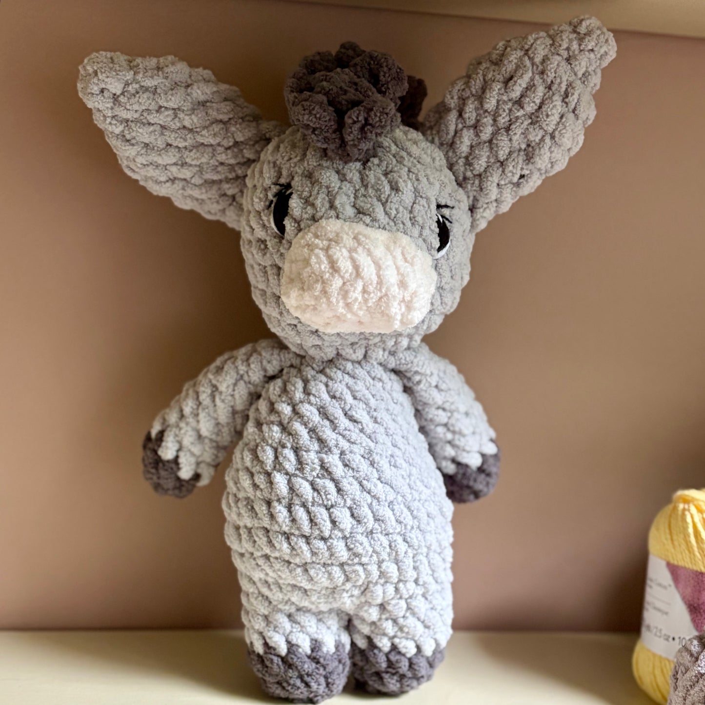 Plush Donkey (yarn eyes)