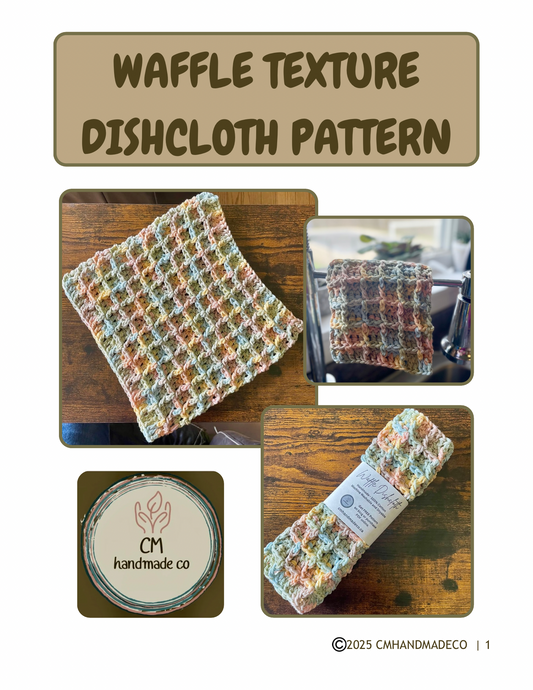 Waffle Texture Dishcloth Pattern - PDF CROCHET PATTERN