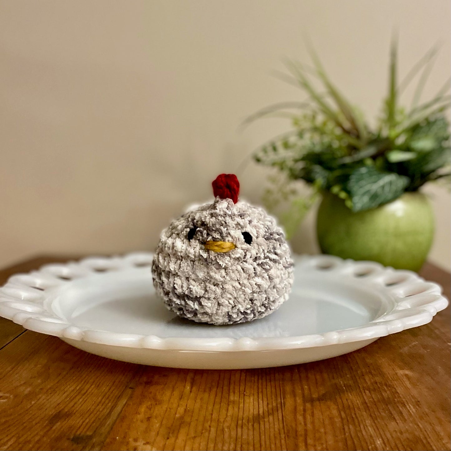 Plush Dove Grey Mabel the Chicken